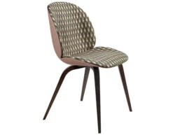 Gubi Beetle Front Upholstered Dining Chair With Wood Base