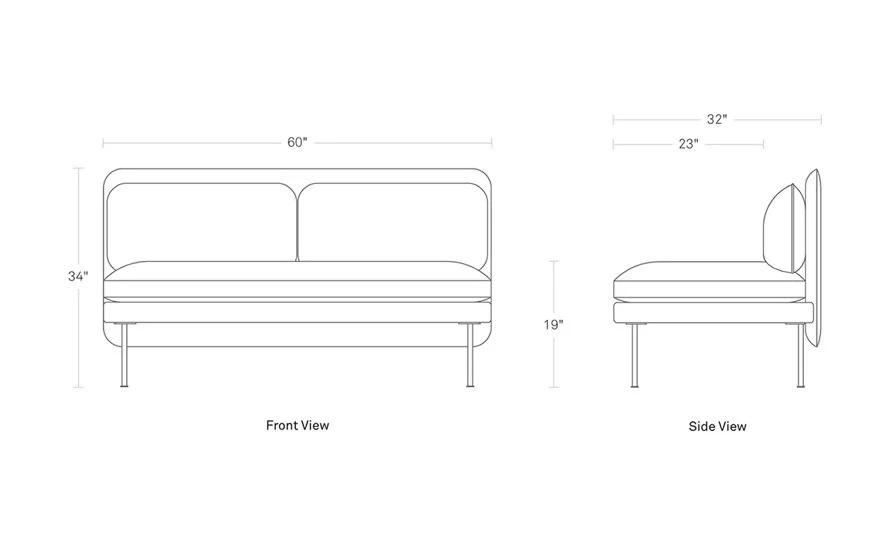 Bloke 60" Armless Sofa 15 Bloke 60" Armless Sofa - Image 13