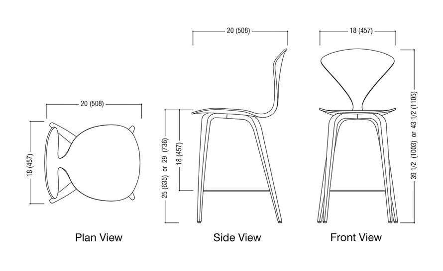 Cherner Wood Leg Stool 11 Cherner Wood Leg Stool - Image 9