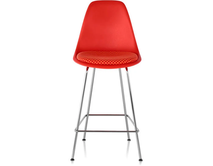 Eames® Molded Plastic Stool With Seat Pad 3 Eames® Molded Plastic Stool With Seat Pad