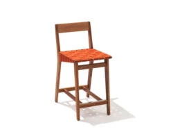 Jens Risom Outdoor Stool With Wood Back